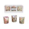 Lot de 3 photophores en verre à motifs floraux – Village Candle