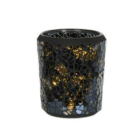 Photophore Mosaïque Noir et Or - Village Candle