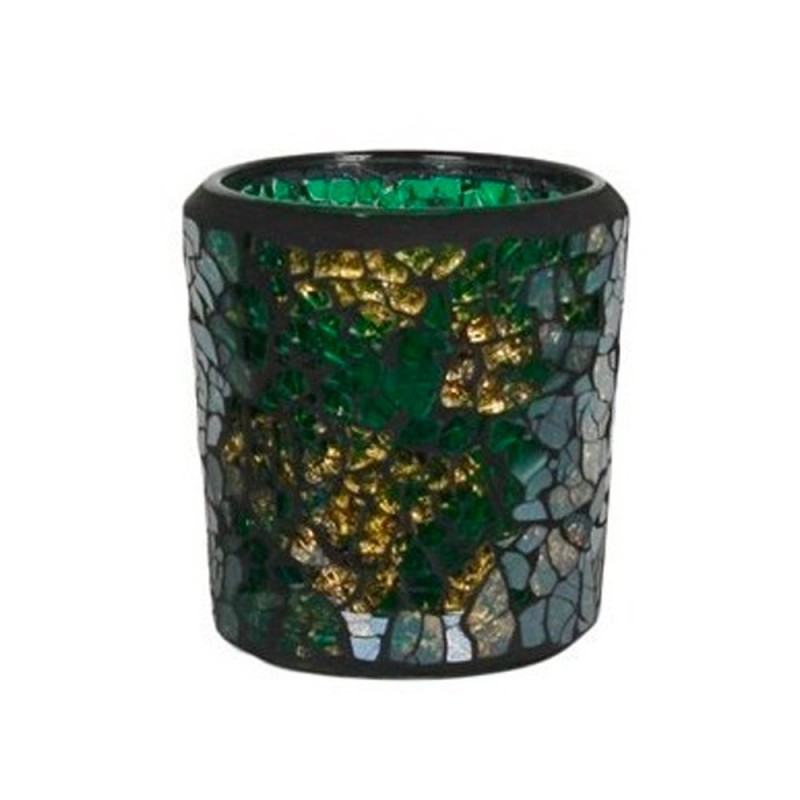 Photophore Mosaïque Vert et Or - Village Candle