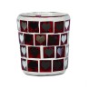 Photophore Mosaïque rouge avec cœurs  - Village Candle