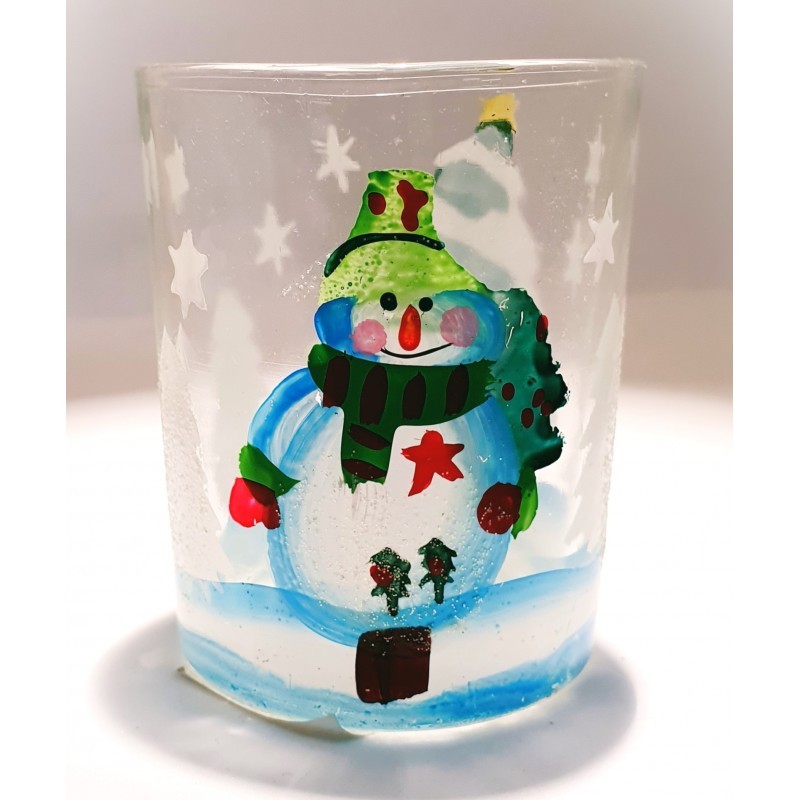 Photophore de Noël Bonhomme de neige - Village Candle