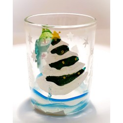 Photophore de Noël Bonhomme de neige - Village Candle