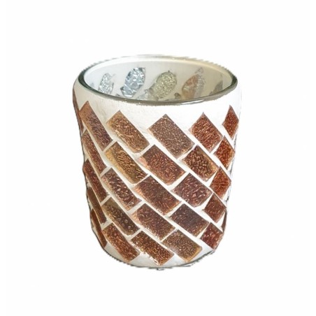 Photophore Mosaïque Feuille de cuivre - Village Candle