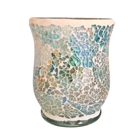 Photophore évasé mosaïque Aqua Blue  - Village Candle
