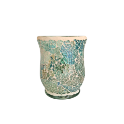 Photophore évasé mosaïque Aqua Blue  - Village Candle