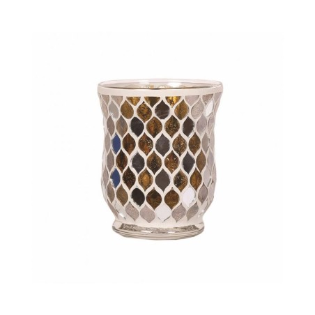 Photophore évasé mosaïque or et miroir - Village Candle