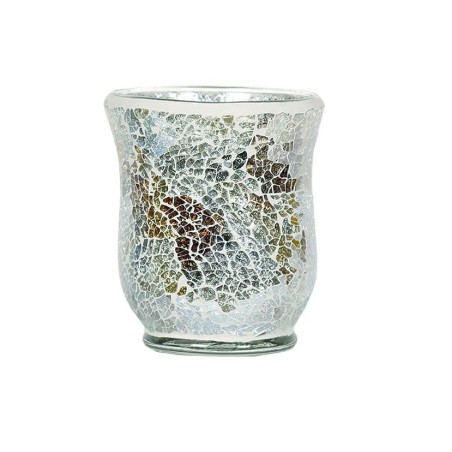 Photophore évasé mosaïque craquelée or et argent - Village Candle