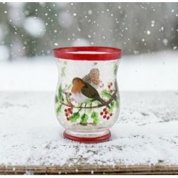 Photophore évasé en verre craquelé Robin - Village Candle