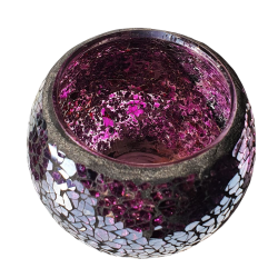 Photophore Globe Mosaïque Violette – Village Candle