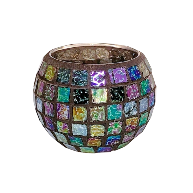 Photophore Globe Mosaïque irisée – Village Candle