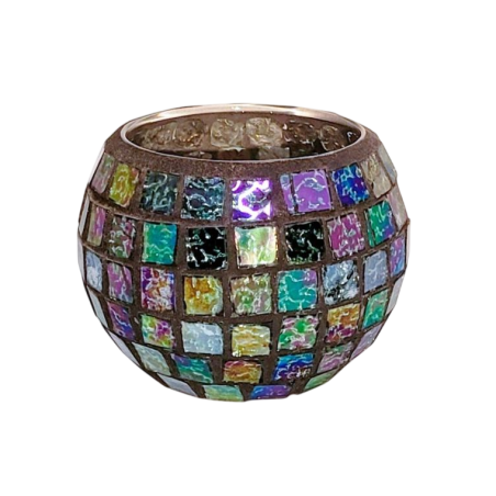 Photophore Globe Mosaïque irisée – Village Candle