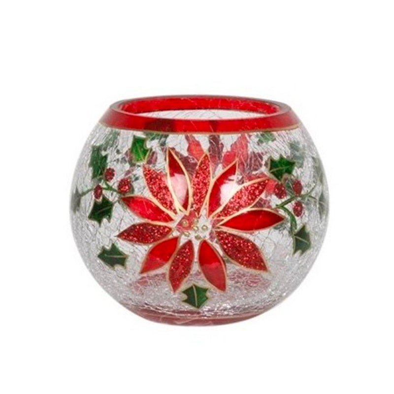 Photophore Globe Fleur de Noel et houx – Village Candle