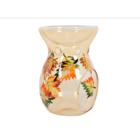 Brûle-Parfum en Verre Ambré – Feuilles d’Automne