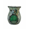 Brûle-parfum en mosaïque de verre vert et or