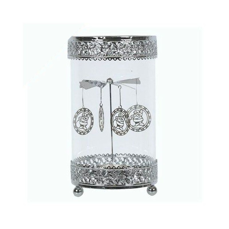 Carrousel Père Noël Argent - Village Candle