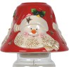 Abat-jour rouge pour bougie Snowman - Village Candle