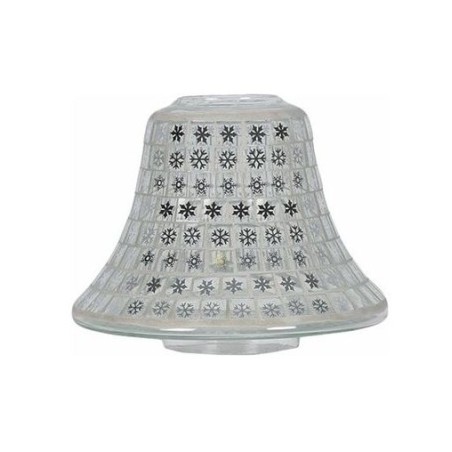 Abat-jour en verre Flocons de neige argentés - Village Candle