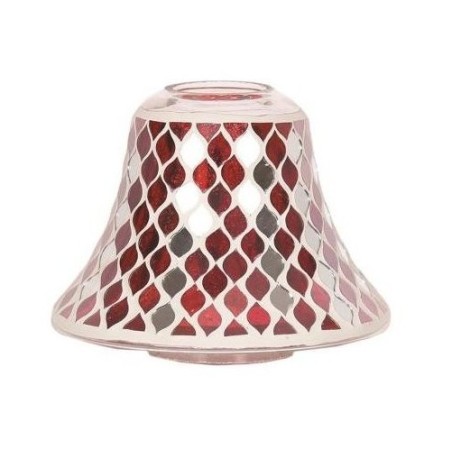 Abat-jour pour bougie Mosaïque rouge et miroir - Village Candle