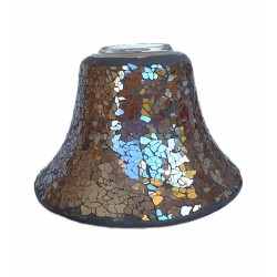 Abat-jour pour bougie Mosaïque effet craquelé Chocolat - Village Candle