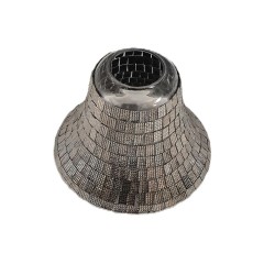 Abat-jour pour bougie Mosaïque Carreaux Argent Métallique - Village Candle