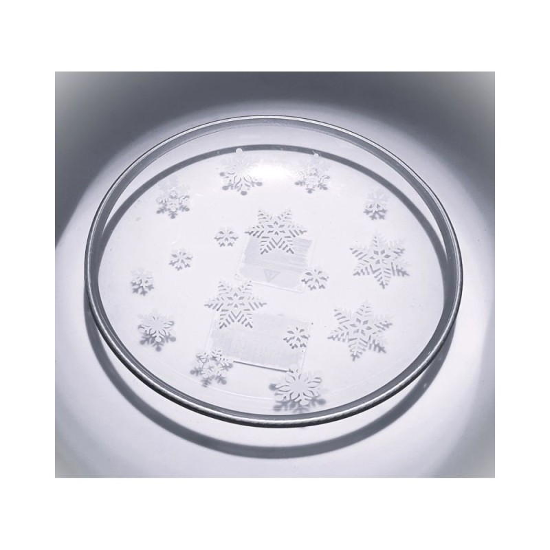 Assiette en verre Support bougie Flocons de neige - Village Candle