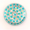 Assiette Support bougie Mosaïque Turquoise et or - Village Candle