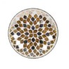 Assiette Support bougie Mosaïque pétales miroir et or - Village Candle