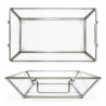 Vide-poches en verre et métal argenté  26 cm x 16 cm- Affari AB