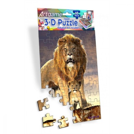 Puzzle Lion Effet 3D - 60 pièces – Artgame