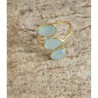 Bague trois pierres naturelles bleu pastel - Bijoux Lucky Team
