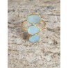 Bague trois pierres naturelles bleu pastel - Bijoux Lucky Team