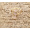 Bague trois pierres naturelles roses - Bijoux Lucky Team