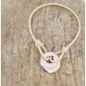 Bracelet cordon élastique avec médaille gravée "Amour"