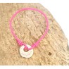 Bracelet cordon élastique avec médaille gravée "Amour"