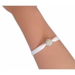 Bracelet élastique avec perle sertie de strass