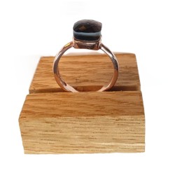 Bague en argent 925 avec pierre couleur noire -