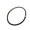 Collier homme en cuir tressé noir et acier (45 cm)