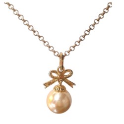 Collier pendentif perle dorée  - L'officiel