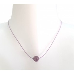 Collier perle sur cordon en coton ciré