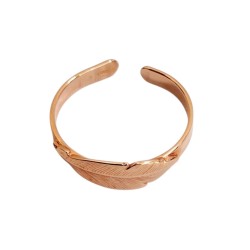 Bague plume argent Doré