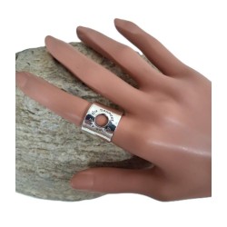 Bague manchette argentée « La vie, c’est du bonheur » - FY Faucogney