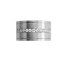 Bague large en acier inoxydable et pierres en zirconium.