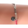 Bracelet Chaine AG 925 argenté et Cordon Coloré - LEYNAT –