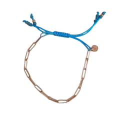 Bracelet Chaine AG 925 Doré et Cordon Coloré - LEYNAT –