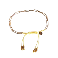 Bracelet Chaine AG 925 Doré et Cordon Coloré - LEYNAT –