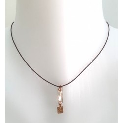 Collier cordon pendentif à facettes ambre- F.Y. FAUCOGNEY