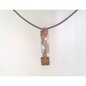 Collier cordon pendentif à facettes ambre- F.Y. FAUCOGNEY