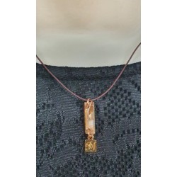 Collier cordon pendentif à facettes ambre- F.Y. FAUCOGNEY