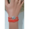 Collier ruban de satin avec pendentif carré