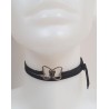 Collier ruban suédine noir et papillon F.Y. FAUCOGNEY